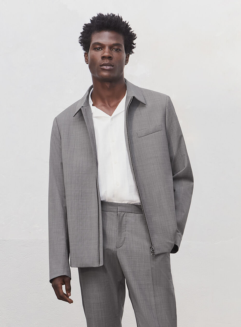 Men’s mink semi-plain fabric TRAVEL SUIT jacket