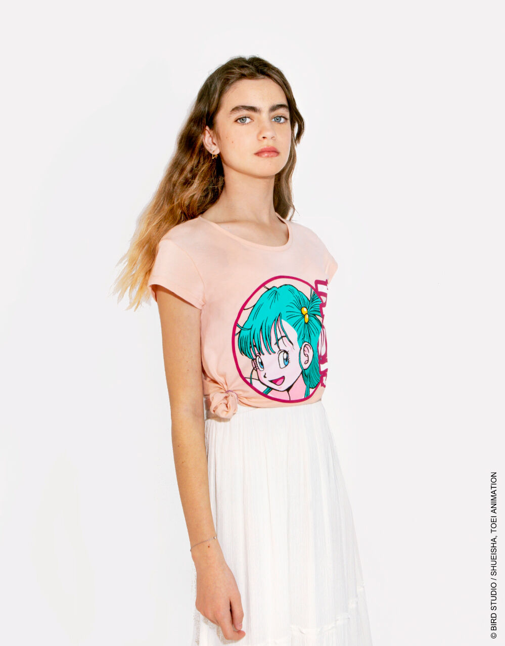 Girls’ pink glow-in-the-dark Bulma DRAGON BALL T-shirt