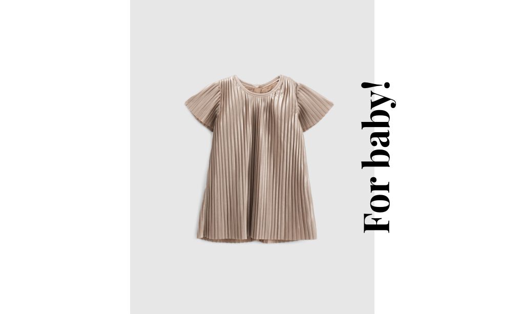 Vestido ceremonia beige claro encaje bebé niña