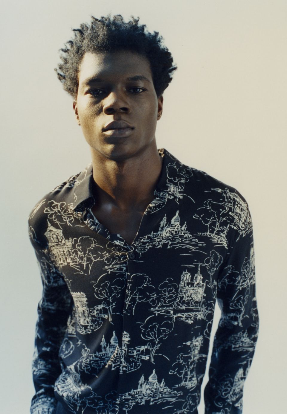 Pure Edition-Men's black toile de Jouy SLIM shirt