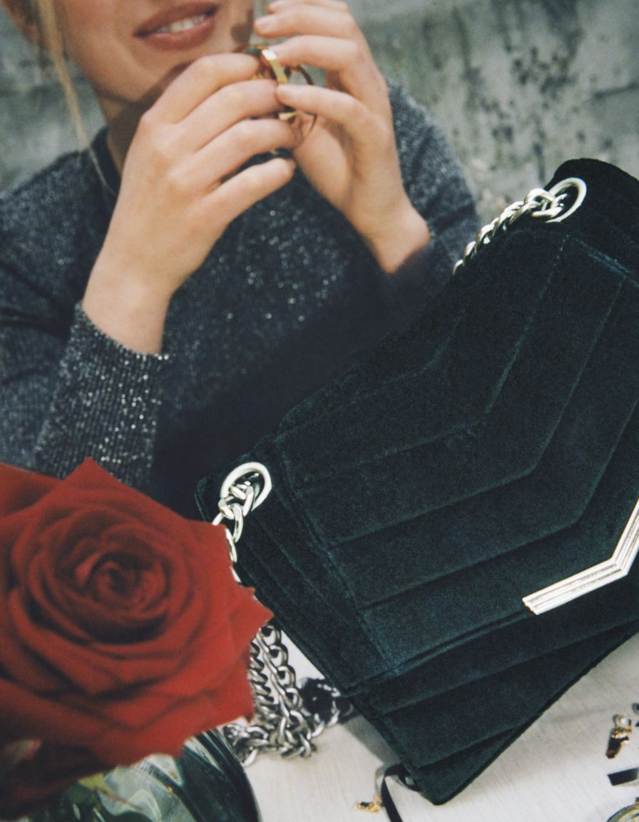 Women's THE 1. VELVET green quilted velvet bag Size M