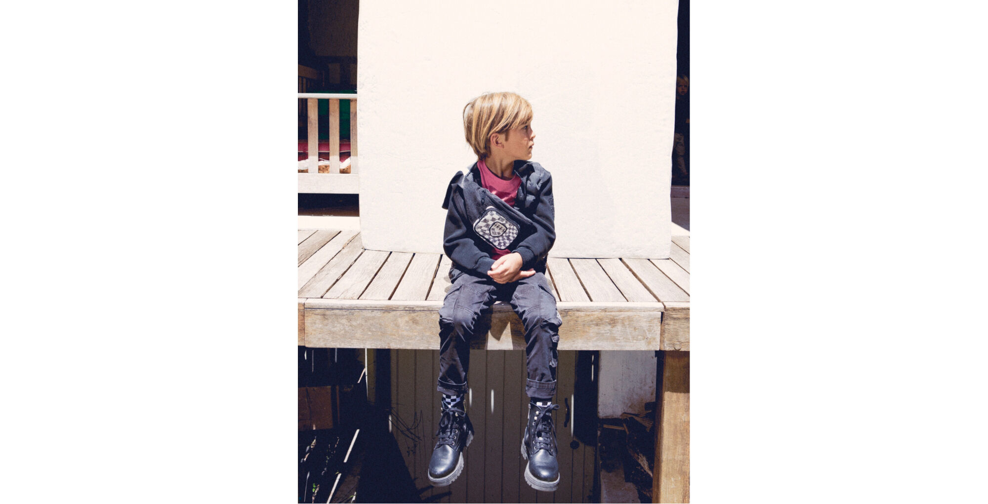 Boys’ black combat trousers