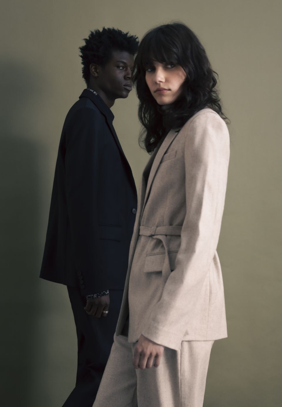 Pure Edition-Veste de costume sésame flanelle Femme