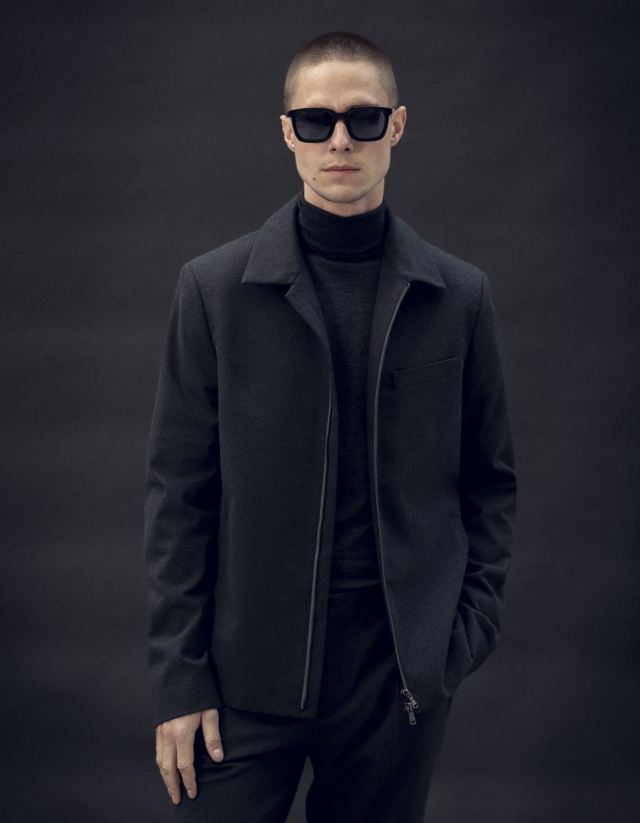 Chaqueta con cremallera antracita para hombre