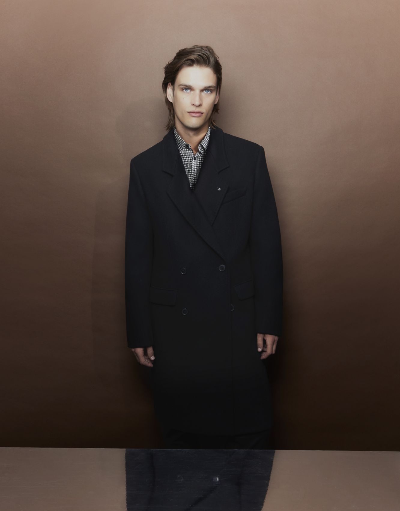 Pure Edition - Manteau noir boutonnage croisé Homme