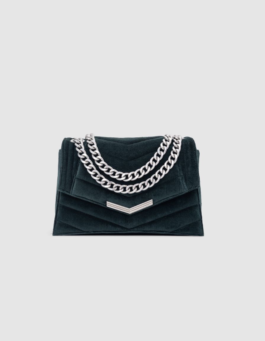 Women's THE 1. VELVET green quilted velvet bag Size M