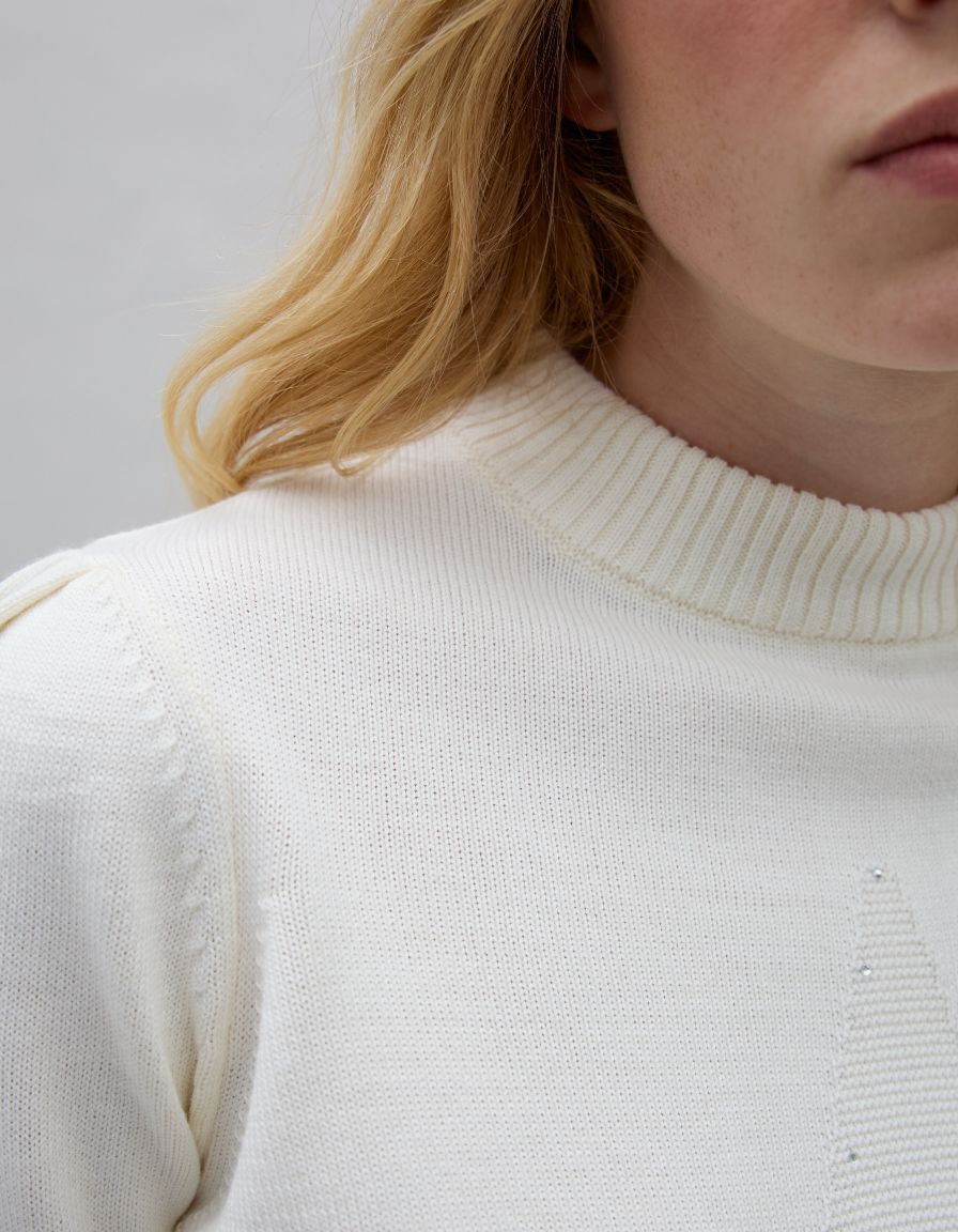 IKKS x DUVILLARD Jersey de punto de estrellas crudo para mujer IKKS x DUVILLARD Jersey de punto de estrellas crudo para mujer