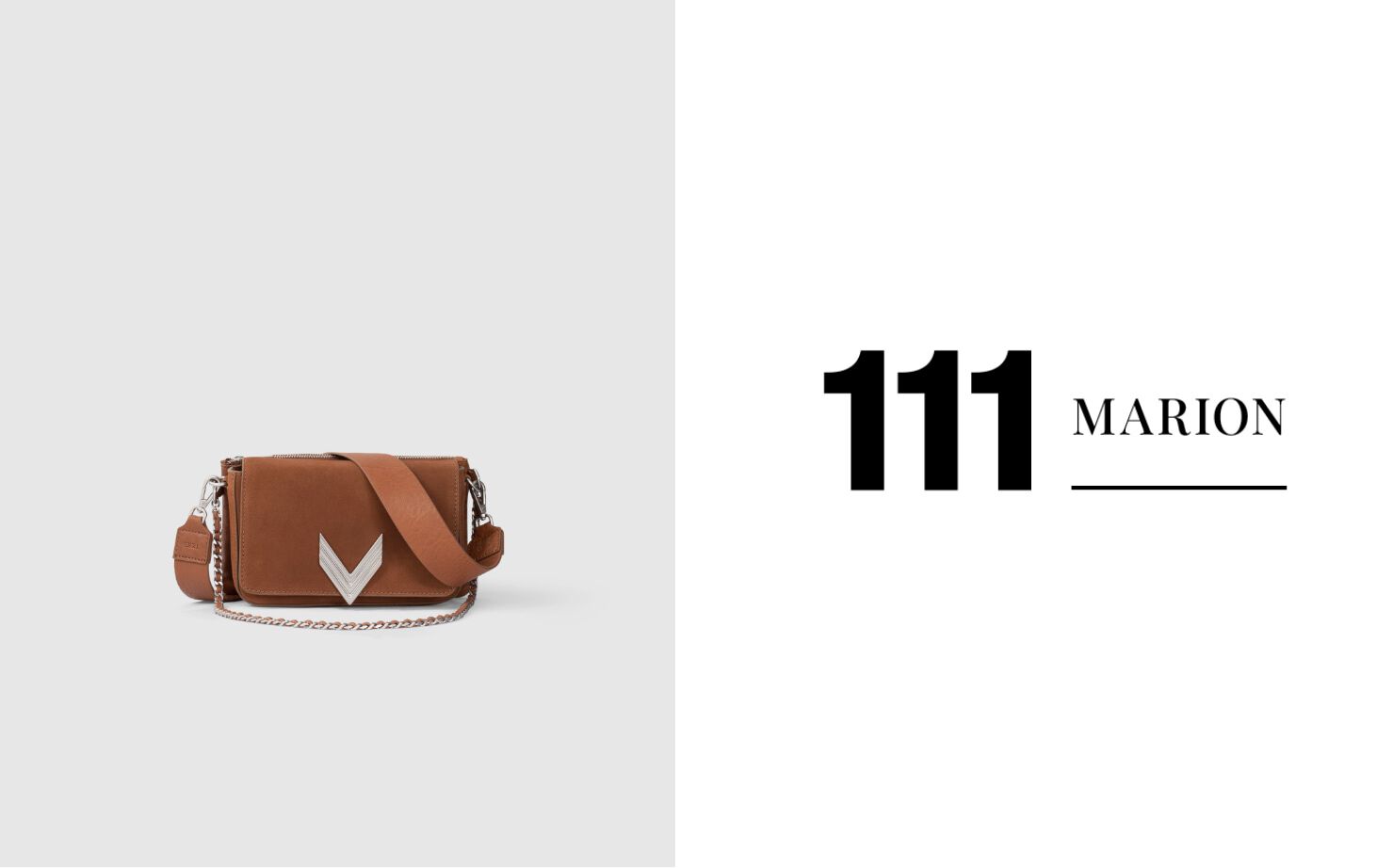 Women’s hazelnut suede calfskin leather Marion 111 bag