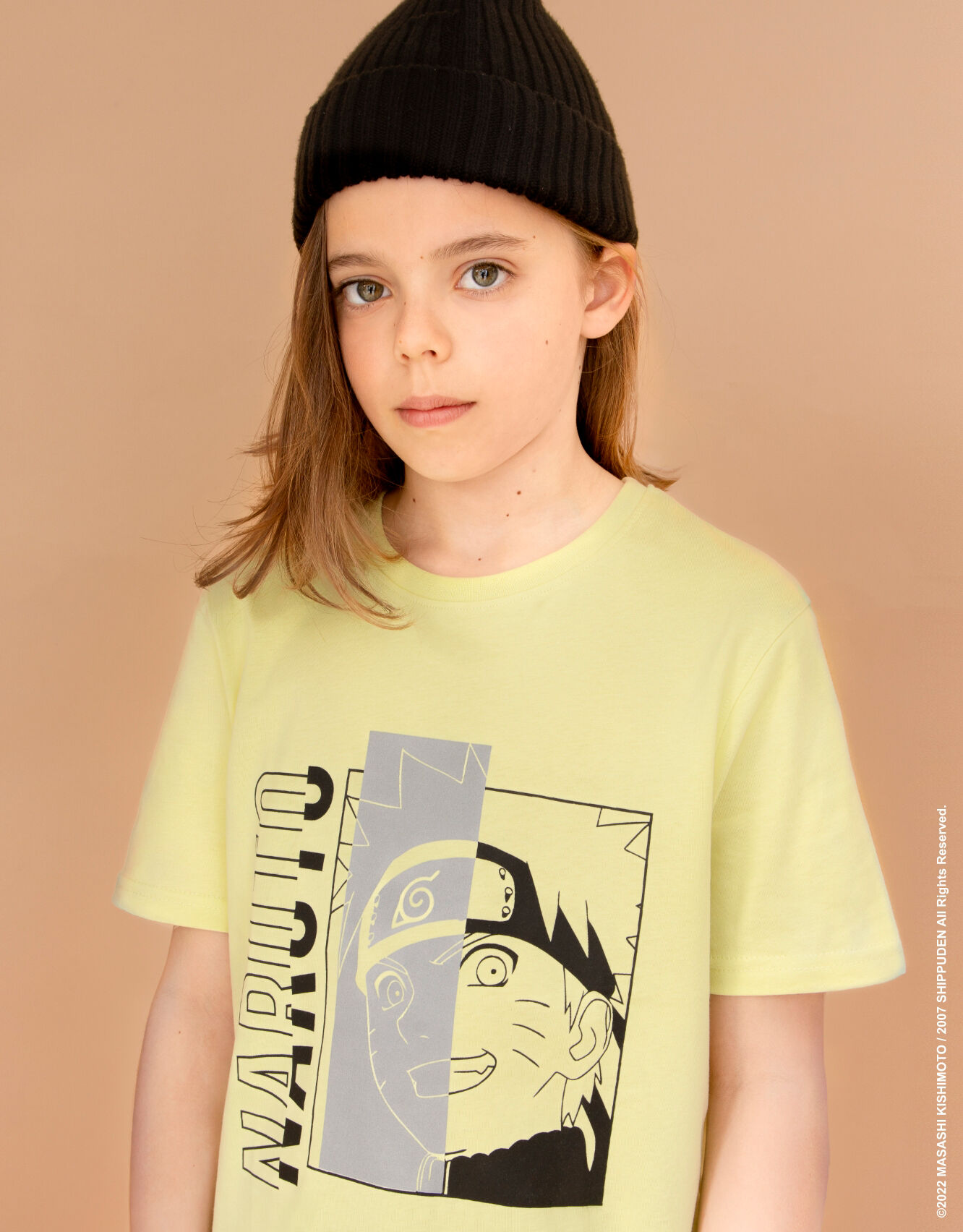Boys’ yellow Reflective image NARUTO T-shirt