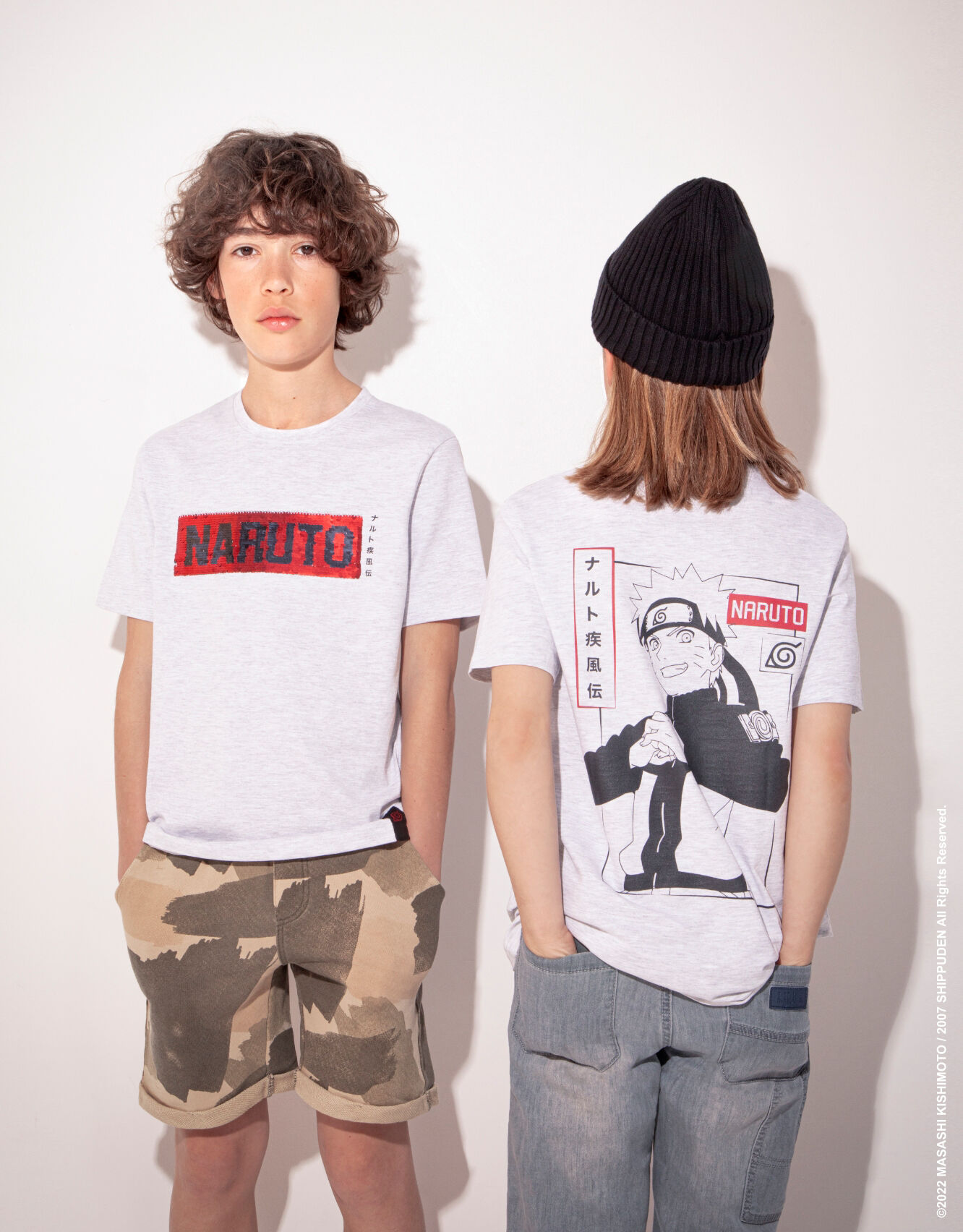Boys’ grey NARUTO T-shirt with image on back