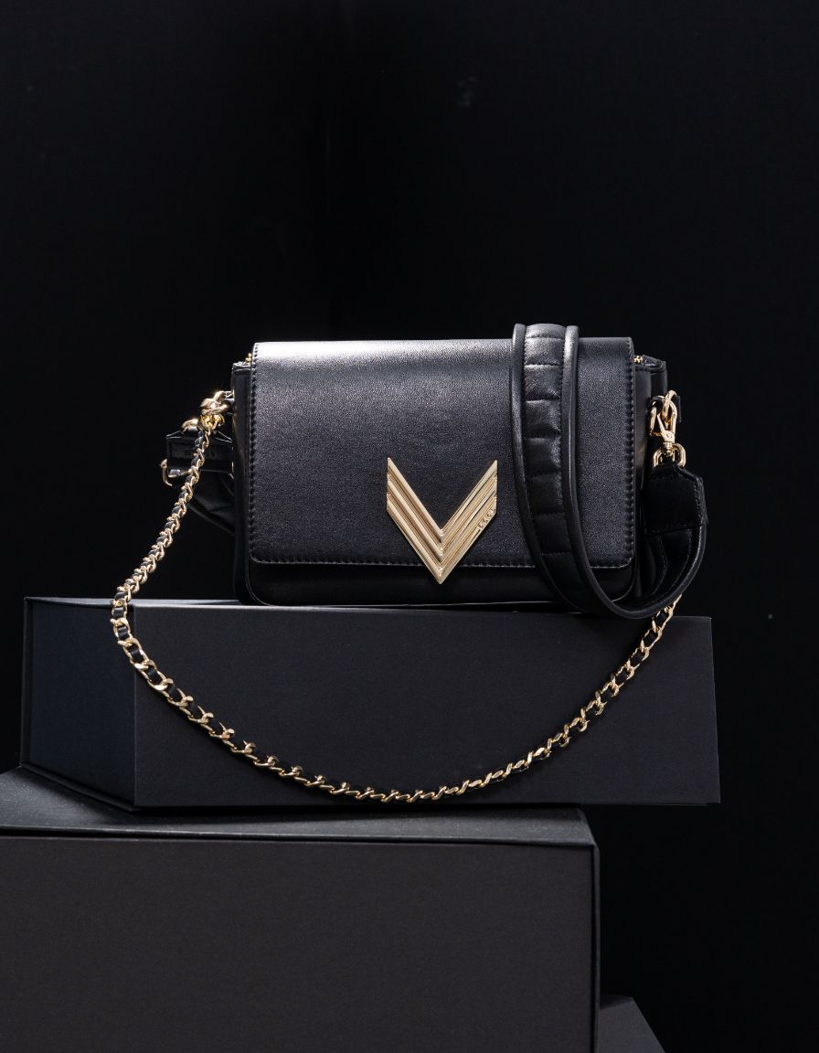 The 111 ROMY black smooth leather gilded metalwork Woman