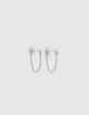 Pendientes rayo y cadena rock mujer-2