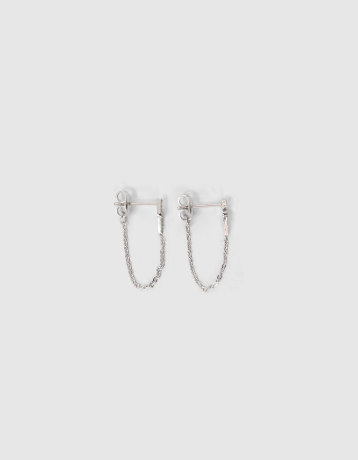 Pendientes rayo y cadena rock mujer-2