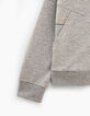 Cárdigan gris jaspeado medio capucha amarillo -6