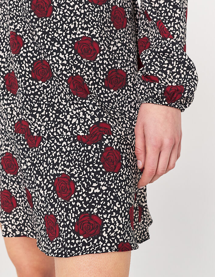 Vestido crepé rosas fondo leopardo mujer-4