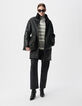 Manteau noir mi-long peau retournée Femme-1
