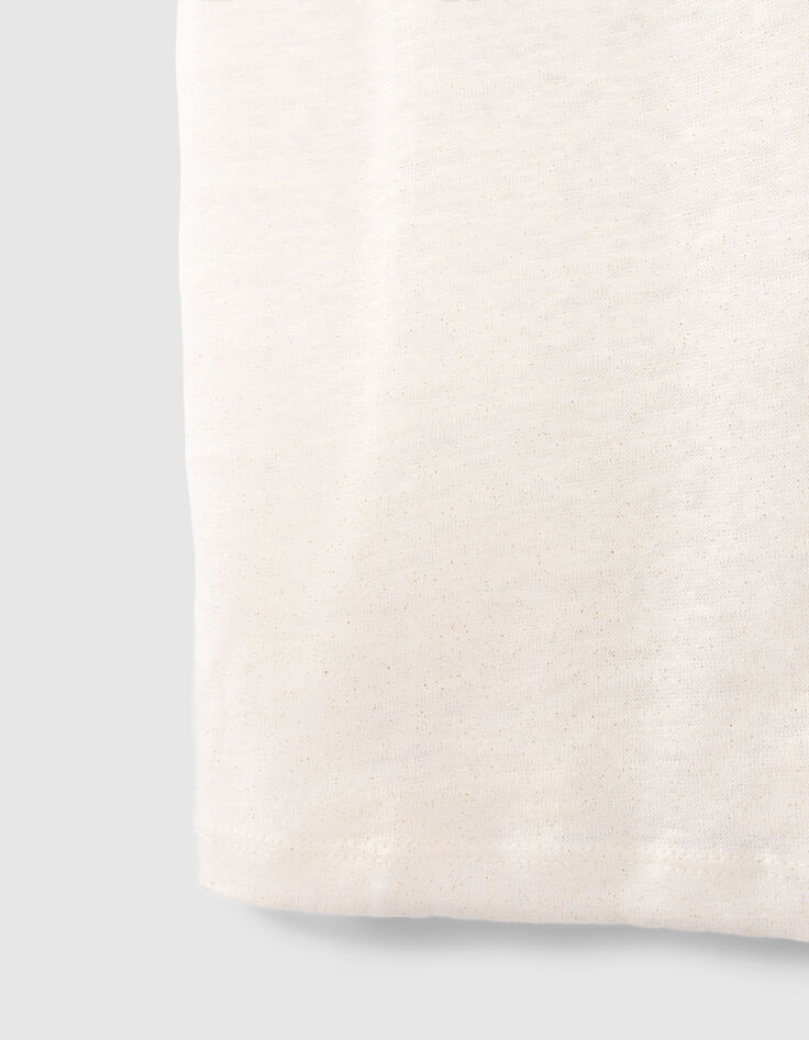 Camiseta de tirantes crudo punto lino foil a juego mujer-3