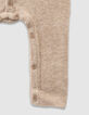 Set beige tricot jumpsuit en muts babyjongens-6