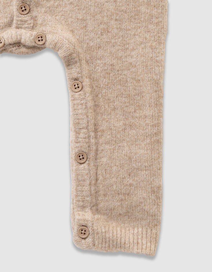 Set beige tricot jumpsuit en muts babyjongens-6 Set beige tricot jumpsuit en muts babyjongens-6