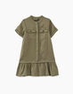 Vestido bronce con tachuelas y bordados detrás niña-2