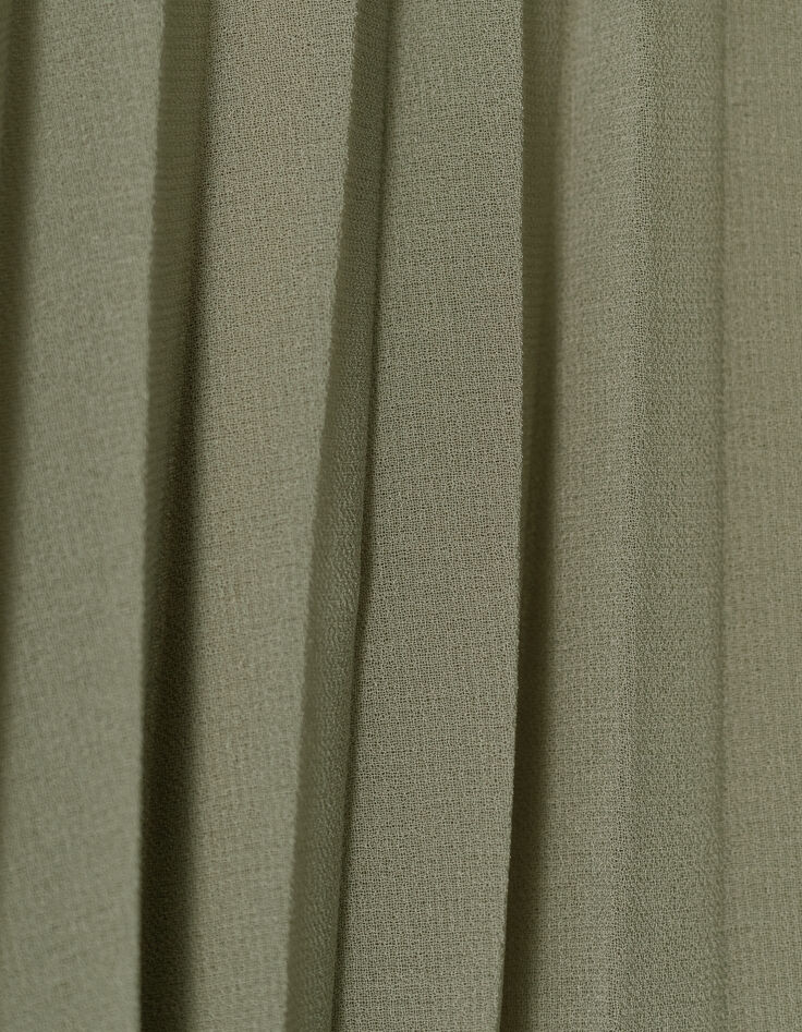 Robe kaki plissée décor clous fille-9