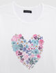Camiseta blanca coraz&oacute;n flores ni&ntilde;a-2