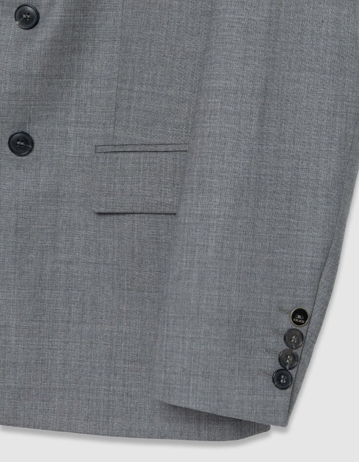 Chaqueta de traje gris de doble botonadura para Hombre-9