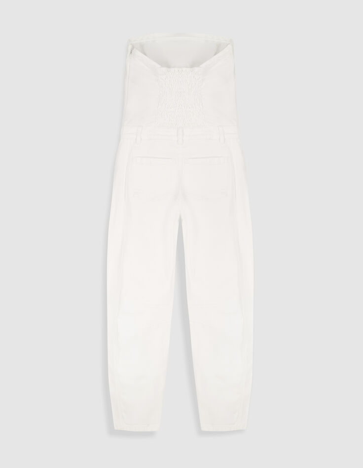 Bustier-Jumpsuit aus wei&szlig;em Denim f&uuml;r Damen in Tonnenform-8