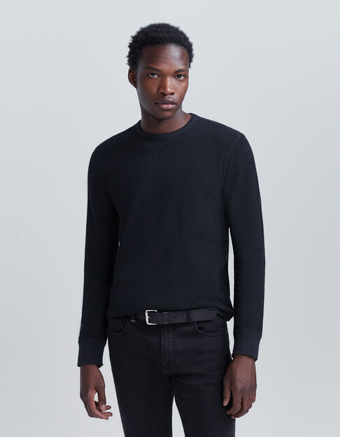Camiseta negra org&aacute;nico relieve Hombre - IKKS