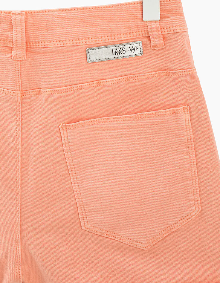 Short mom en jean corail fille -4