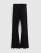 Women’s black crochet wide-leg trousers-6