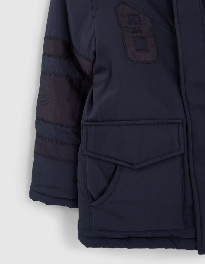 Parka 2-en-1 marine et doudoune color block garçon-6