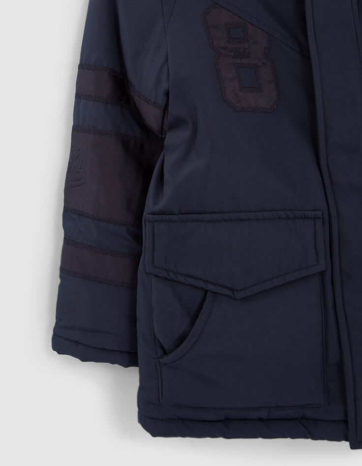 Parka 2-en-1 marine fourrée et doudoune color block garçon-5