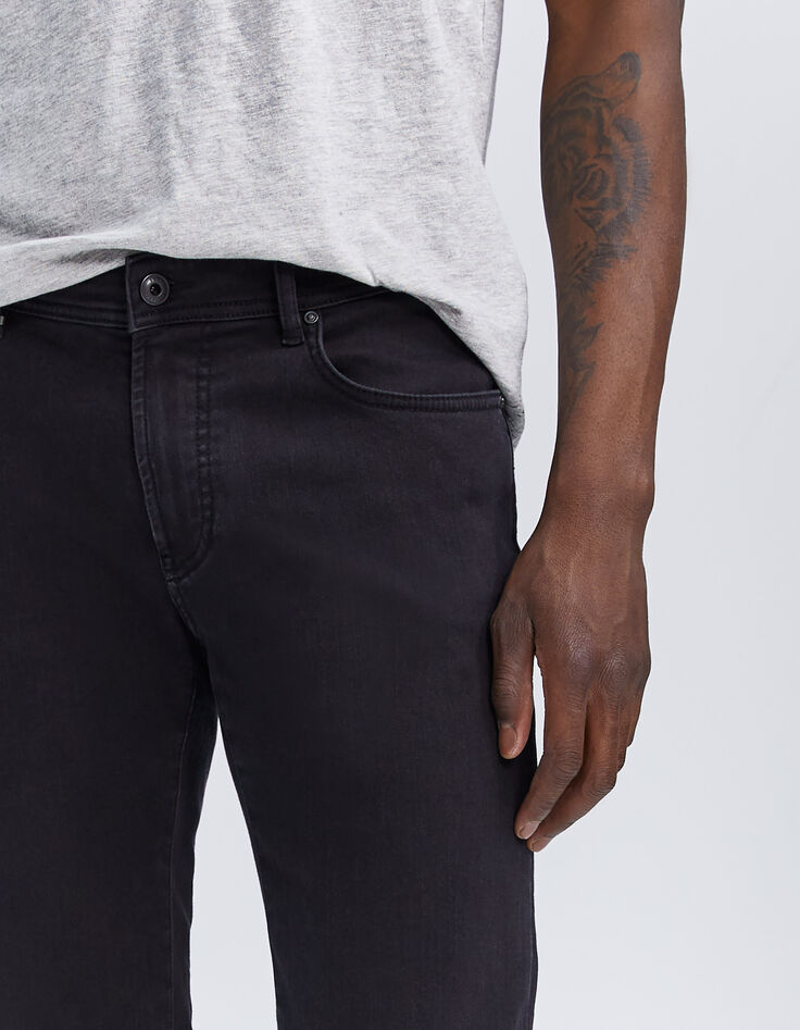 Schwarze SLIM-Herrenjeans aus Fleece-Denim Lemmy-12