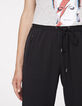 Zwarte damesbroek joggingmodel in bistretch twill-5
