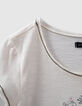 Tee-shirt &eacute;cru visuel sir&egrave;ne navy et or fille-4