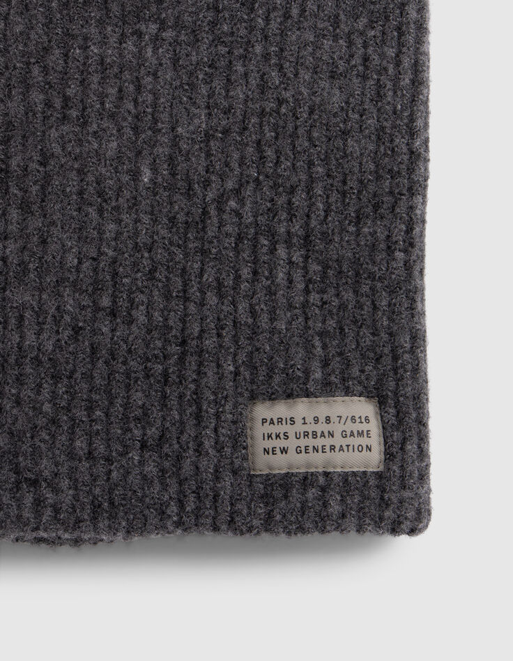 Snood de punto de canalé gris para niño-2