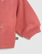 Sweat bois de rose broderies et flocages bébé fille-4