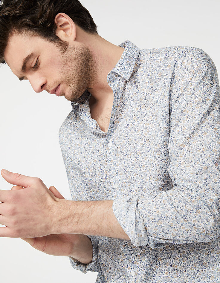 Stone SLIM-Herrenhemd mit Liberty®-Blumenprint-1 Stone SLIM-Herrenhemd mit Liberty®-Blumenprint-1