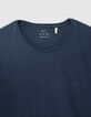 Men’s petrol organic cotton Essential round-neck T-shirt-4