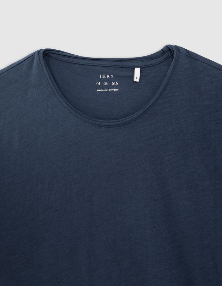 Men’s petrol organic cotton Essential round-neck T-shirt - IKKS