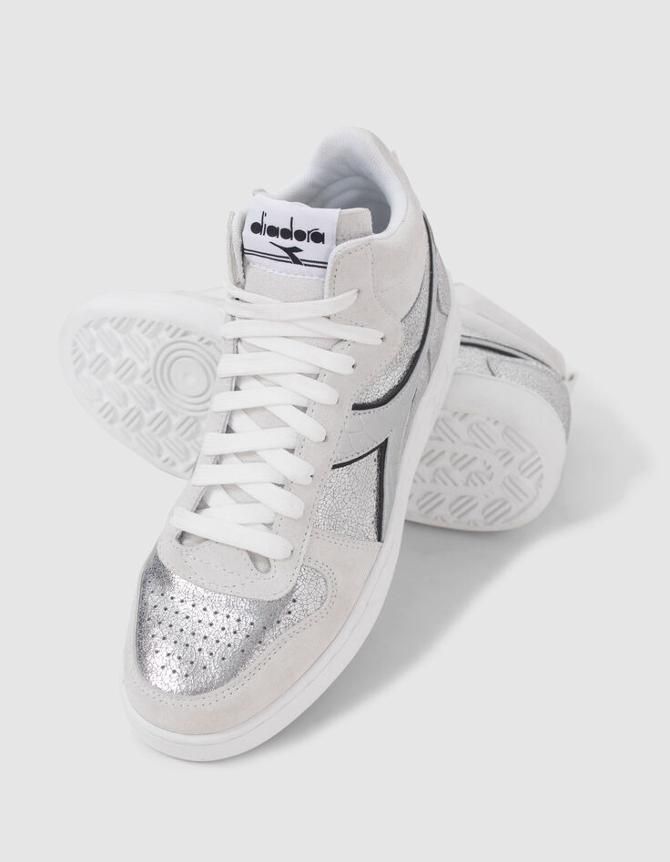 Women’s silver leather IKKS X DIADORA trainers-6