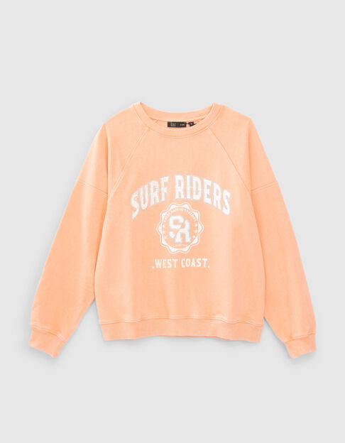 Sweat corail visuel vintage fille
