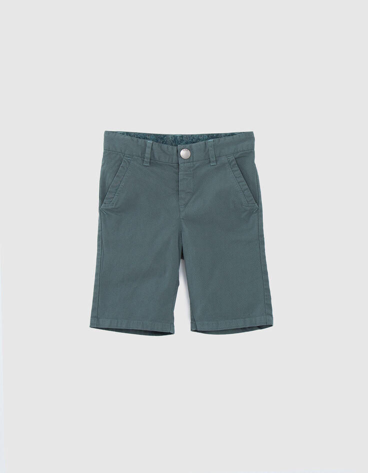 Groene chino-bermuda in piquétricot jongens-1