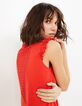 Rotes T-Shirt mit A la plage-Stickerei und Spitze I.Code-1