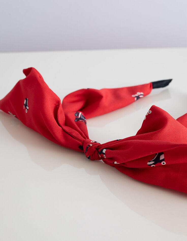 Serre-tête rouge à imprimé patins à roulettes I.Code-3
