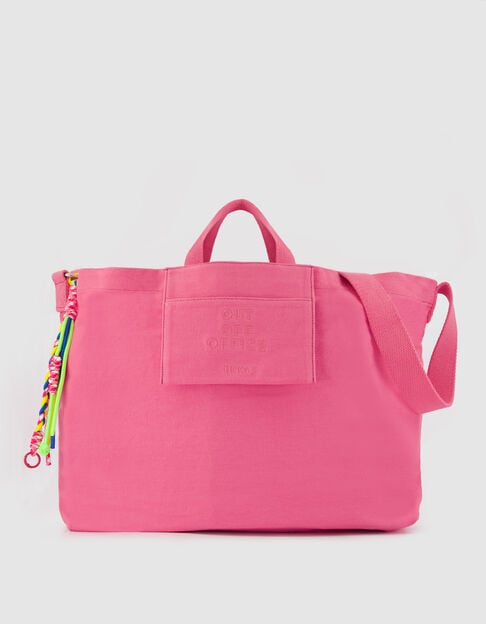 Sac totebag rose toile broderie Femme - IKKS