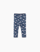 Omkeerbare navy legging bloemenprint babymeisjes-1