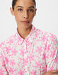 Chemise manches longues broderies roses Femme-5