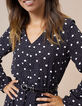 Schwarzes Kleid mit Tupfenprint I.Code-4